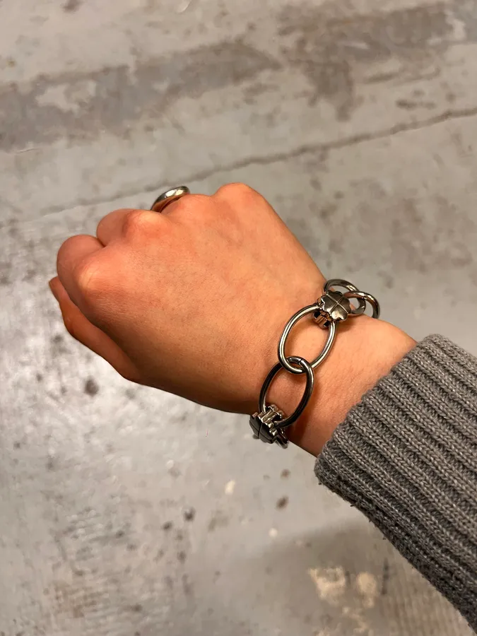 Moschino Silver Metal Chain Bracelet