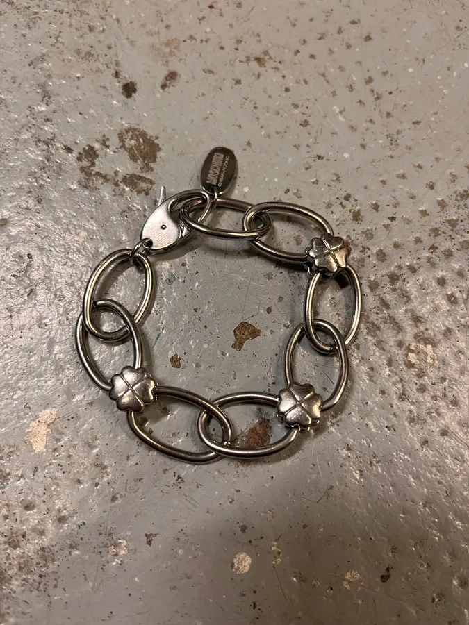 Moschino Silver Metal Chain Bracelet - Image 2