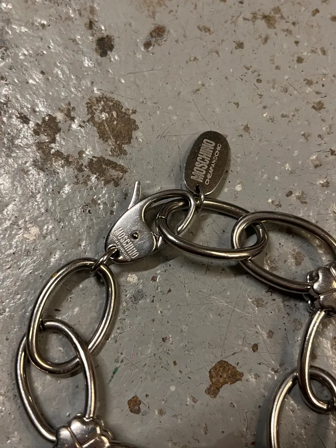 Moschino Silver Metal Chain Bracelet - Image 5