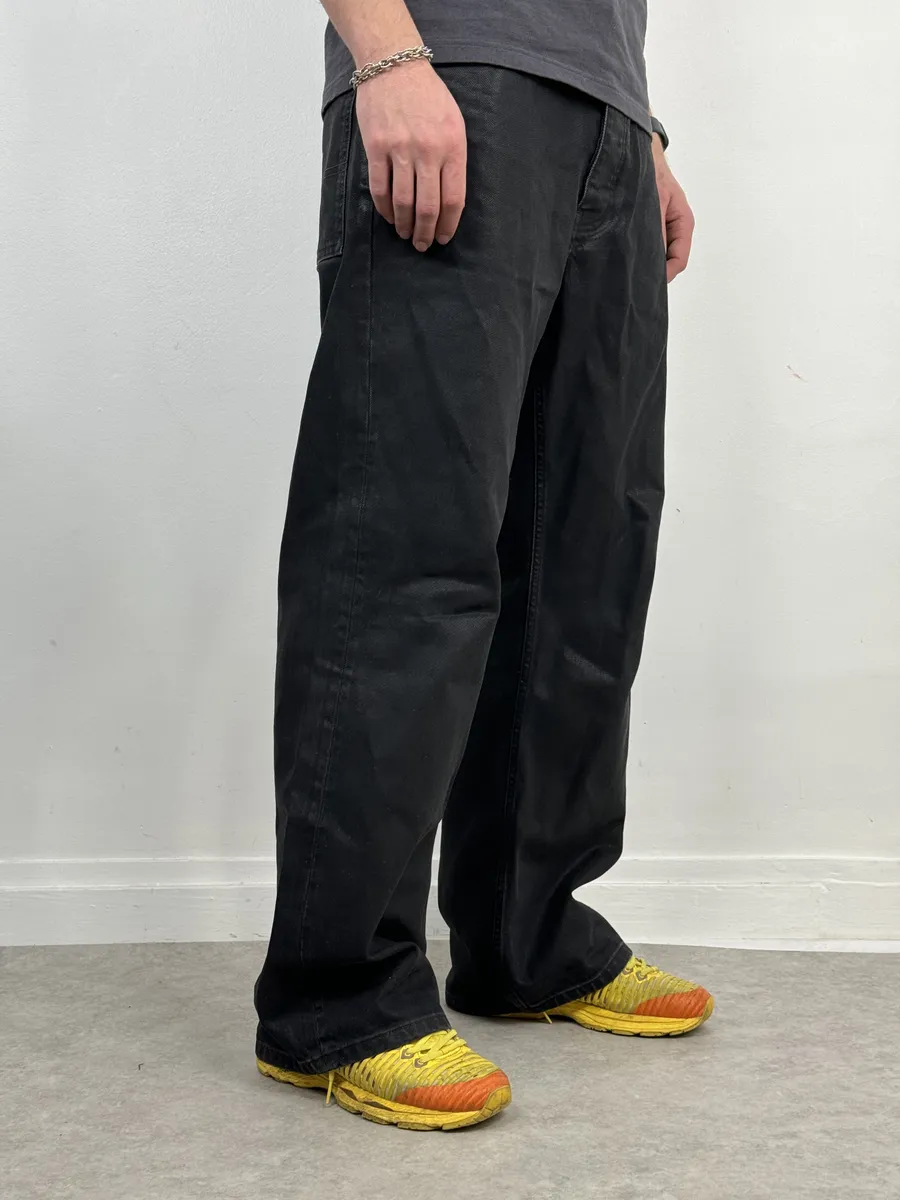 No Maintenance Black Waxed Effect Flared Pants - Image 3