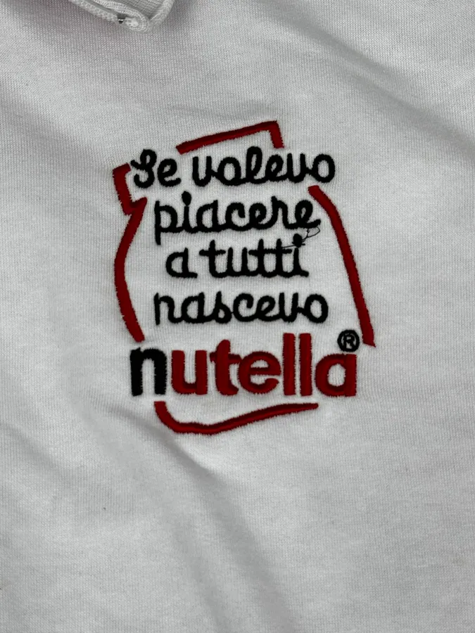 Nutella White & Red Merch Embroidered Logo Zip-Up Sweater - Image 10