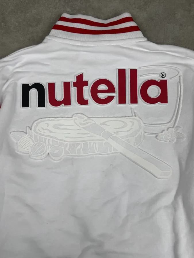 Nutella White & Red Merch Embroidered Logo Zip-Up Sweater - Image 11