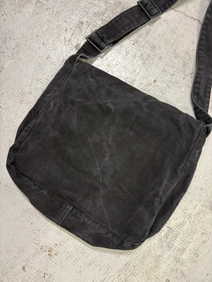 Our Legacy Black Denim Washed Shoulder Bag - Image 6