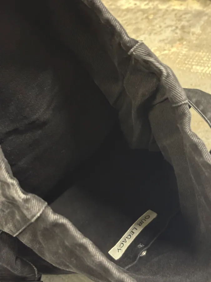 Our Legacy Black Denim Washed Shoulder Bag - Image 8
