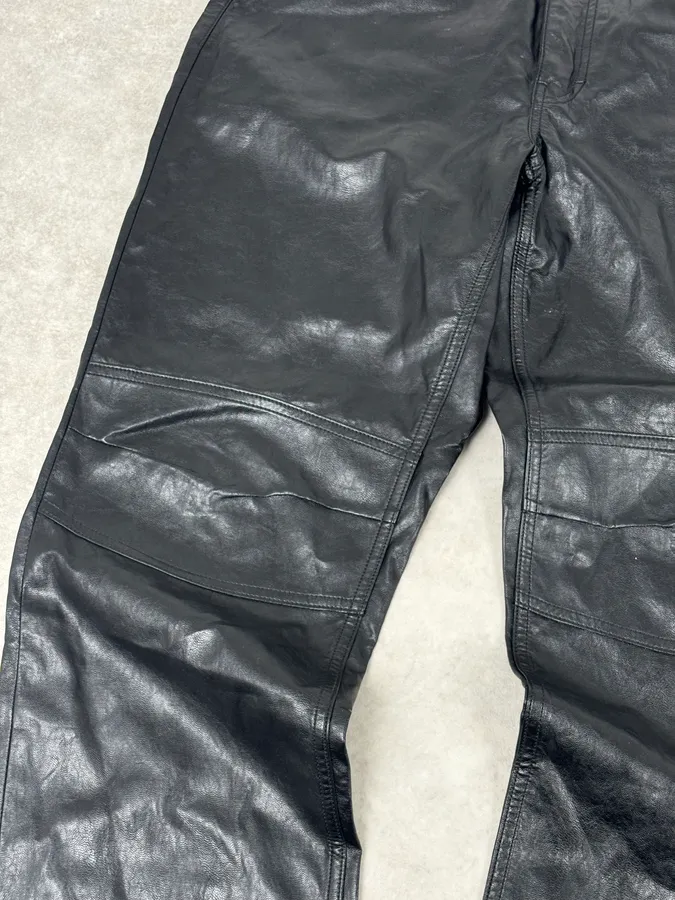 Our Legacy Black Faux Leather Formal Moto Cut Pants - Image 10