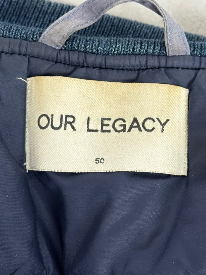 Our Legacy Dyed Blue Eroded Bomber Jacket - Image 11