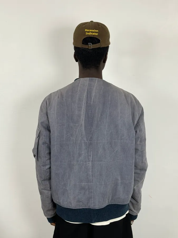 Our Legacy Dyed Blue Eroded Bomber Jacket - Image 2