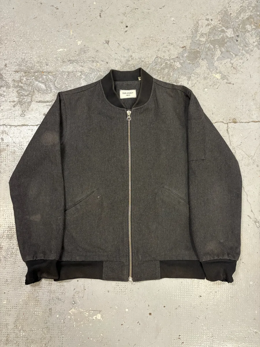 Our Legacy Grey Wool Bomber Jacket