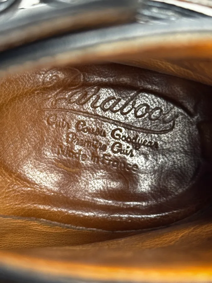 Paraboot Black Buckle Leather Boots - Image 7
