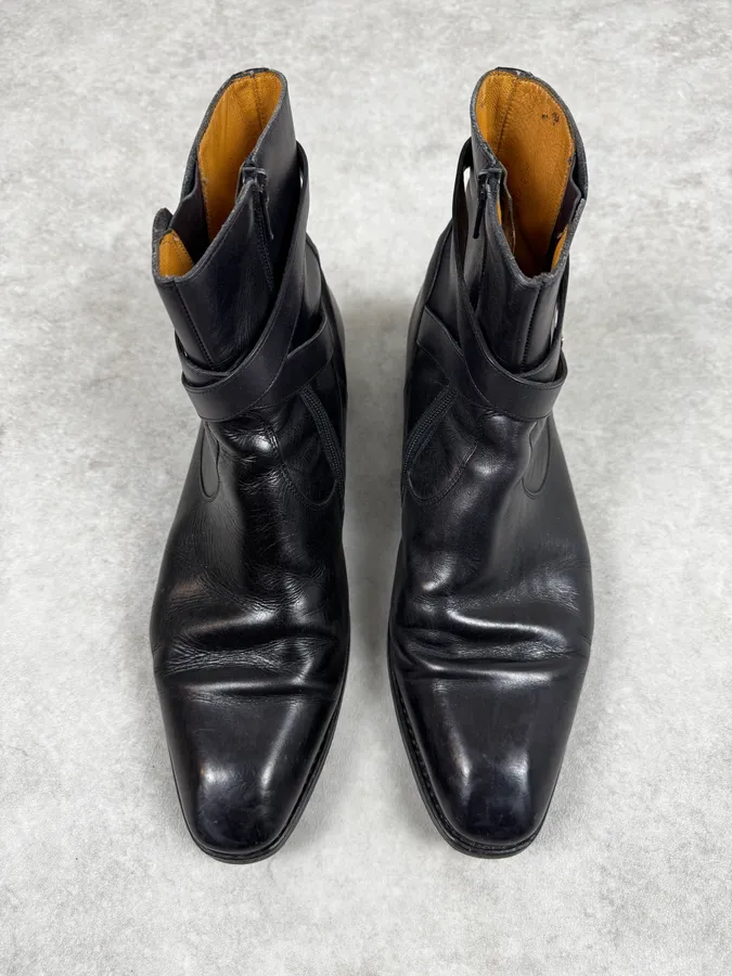 Paraboot Black Buckle Leather Boots - Image 2
