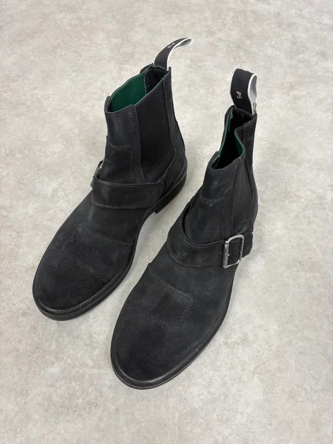 Paul Smith Black Suede Leather Buckle Classy Boots - Image 3