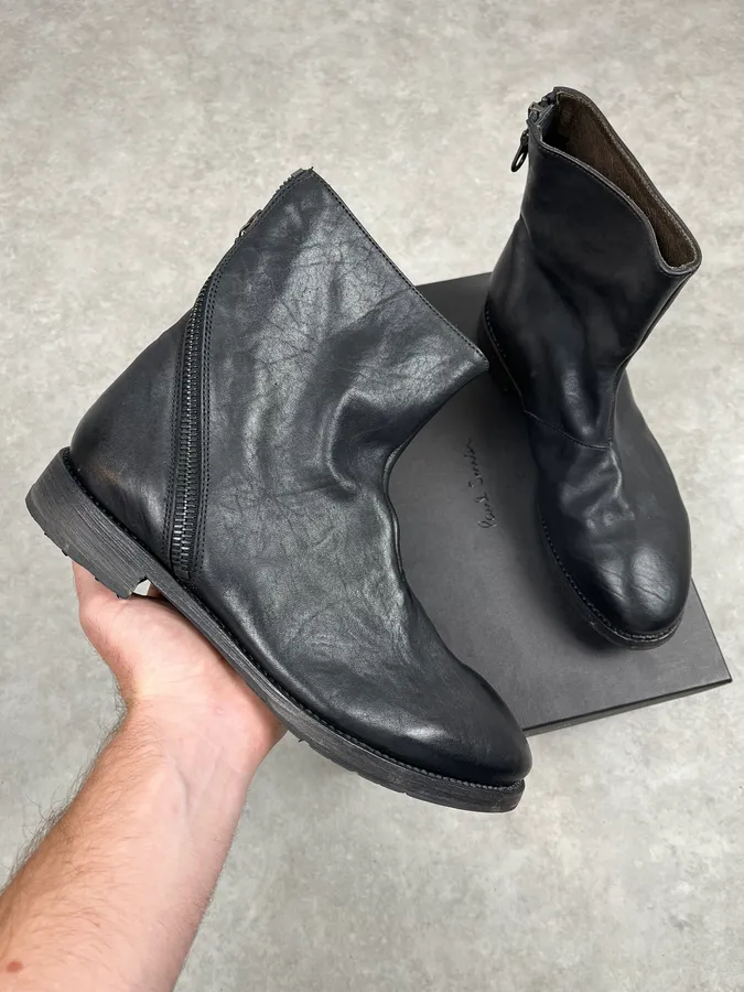 Paul Smith Black Tornado Zip Leather Boots
