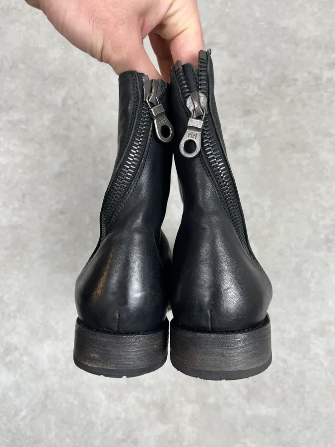 Paul Smith Black Tornado Zip Leather Boots - Image 9