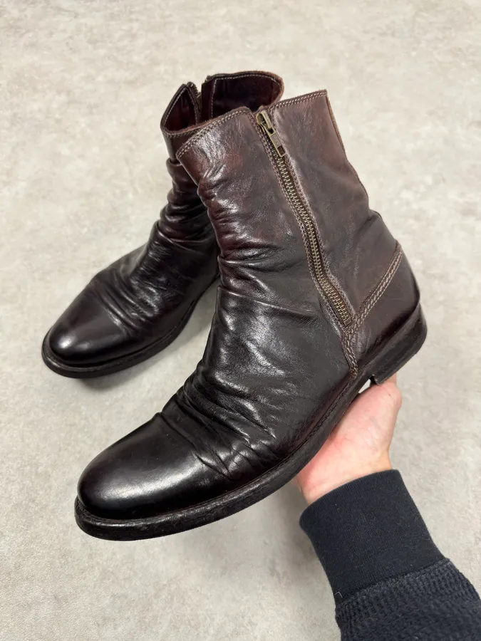 Pete Sorensen Dark Brown Burgundy Leather Boots