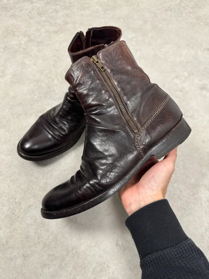 Pete Sorensen Dark Brown Burgundy Leather Boots - Image 2