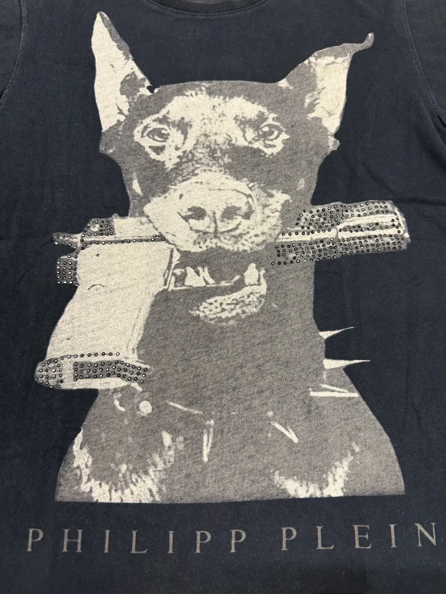 Philipp Plein Dobermann Gun Dog Navy T-Shirt - Image 5