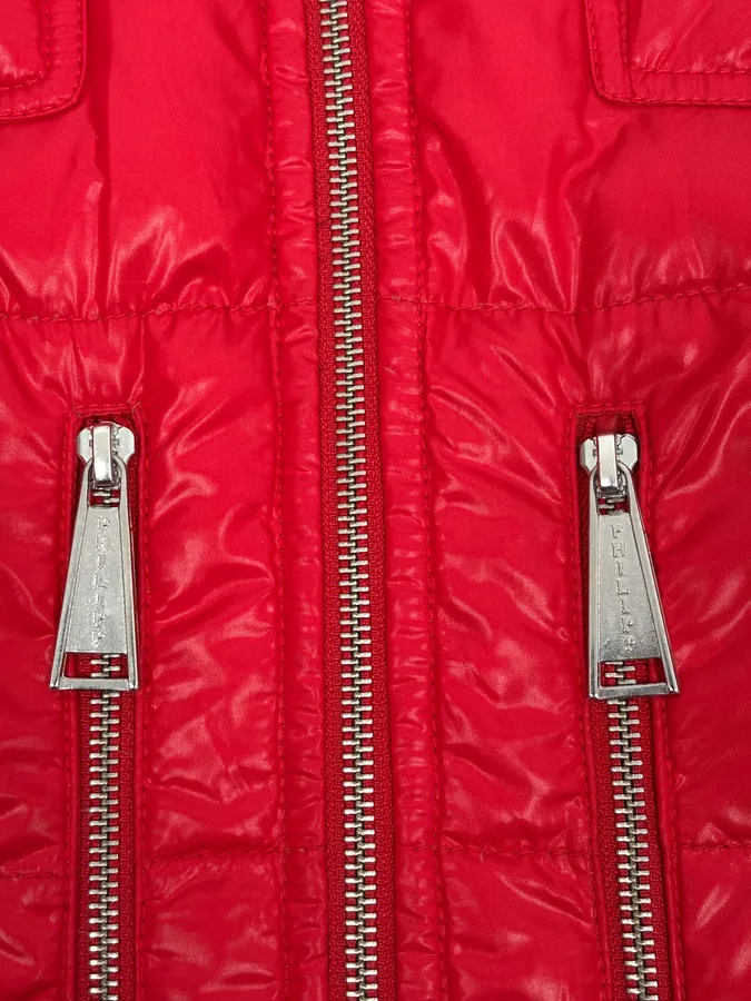 Philipp Plein Red Multi Zip Biker Puffer Jacket - Image 11