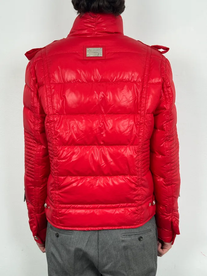 Philipp Plein Red Multi Zip Biker Puffer Jacket - Image 3