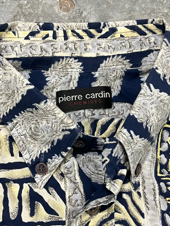 Pierre Cardin Abstract Fantasy White & Blue shirt - Image 7