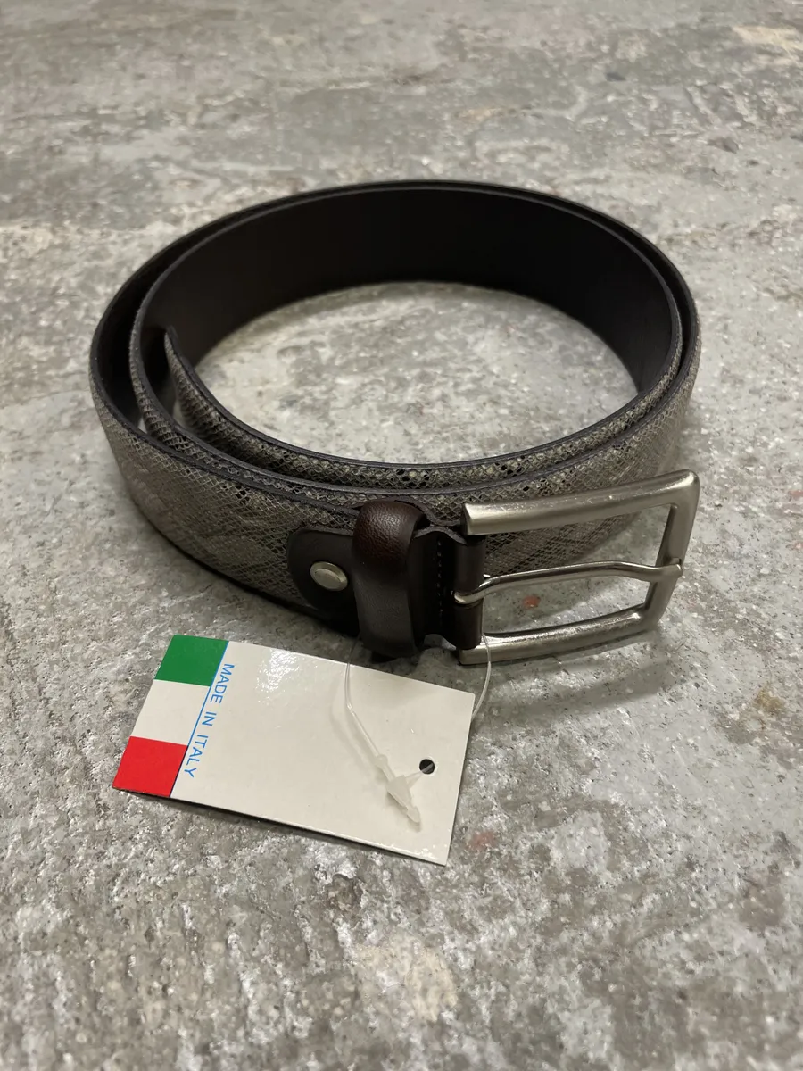 Pierre Cardin Grey Snakeskin Effect Leather Belt - Image 4