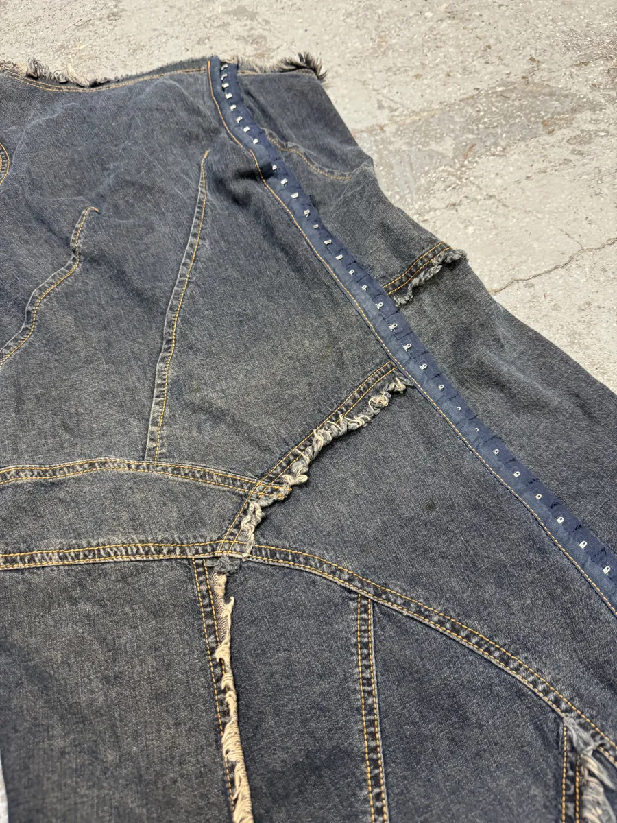 Plein Sud Asymmetrical Metal Hook Denim Dress - Image 6