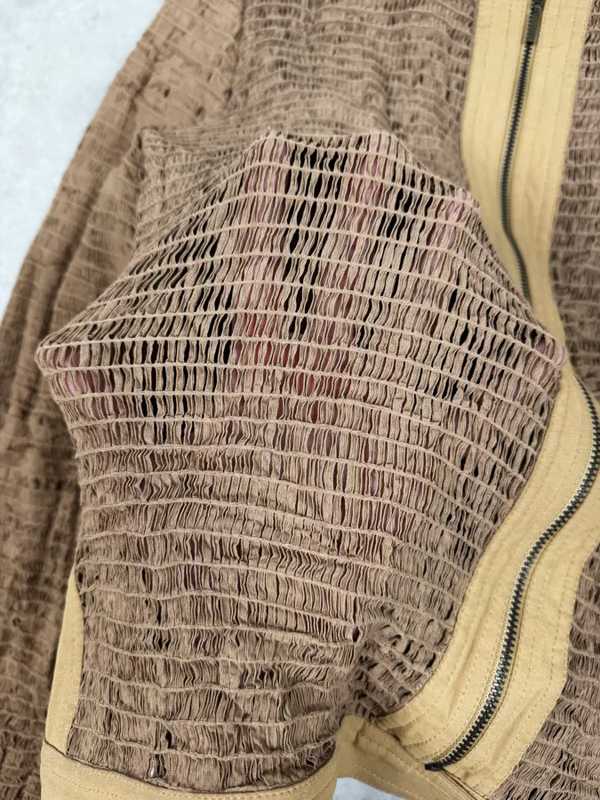 Plein Sud Beige Textured Net Fabric Jacket - Image 8