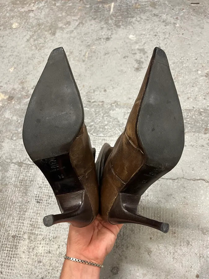 Plein Sud Brown Signature Staples Heels Boots - Image 10