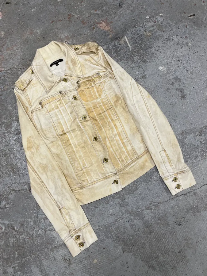 Plein Sud Golden White Denim Jacket - Image 3