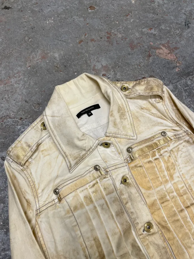Plein Sud Golden White Denim Jacket - Image 4