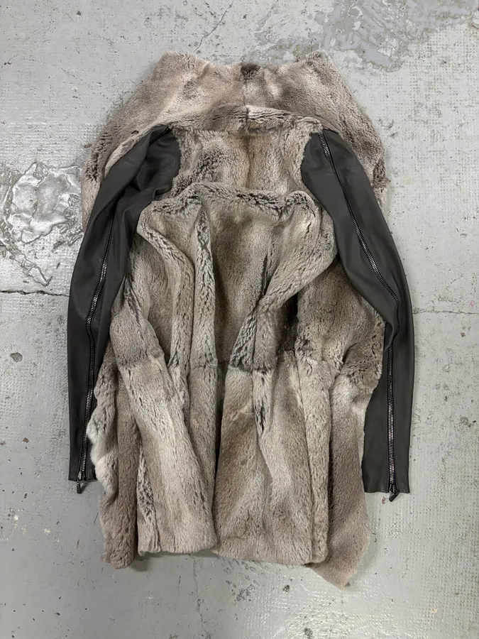 Plein Sud Grey Wool Fur-Lined Coat - Image 6