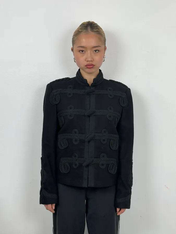 Polo Ralph Lauren Black Wool Military Blazer Officer Napoleon Jacket