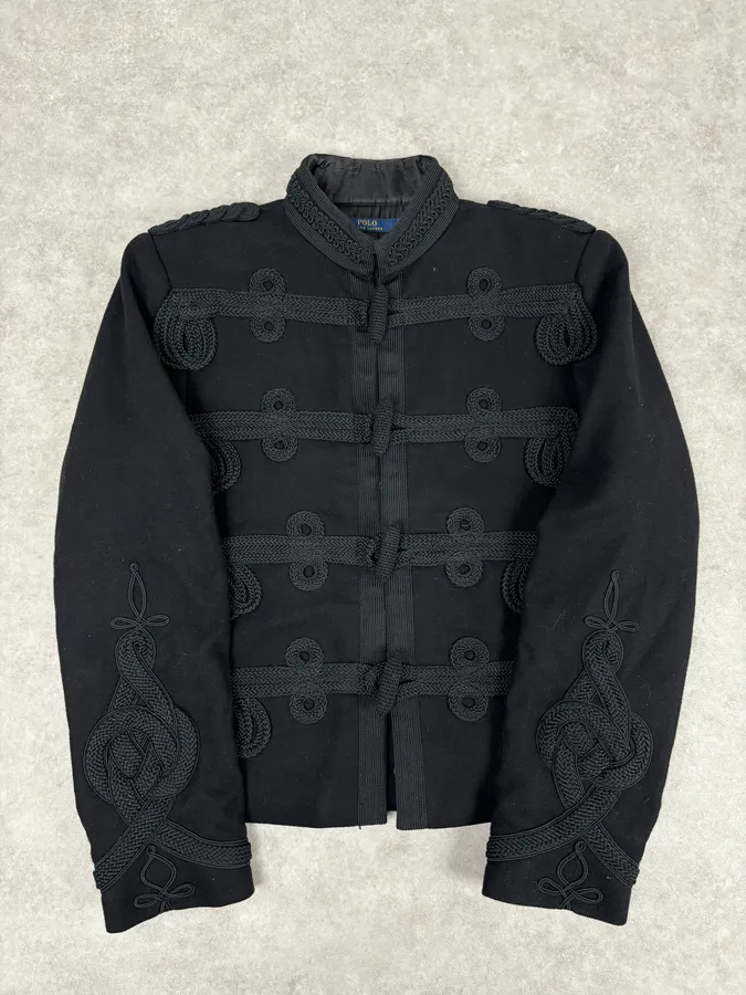 Polo Ralph Lauren Black Wool Military Blazer Officer Napoleon Jacket - Image 3
