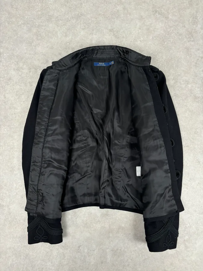 Polo Ralph Lauren Black Wool Military Blazer Officer Napoleon Jacket - Image 7