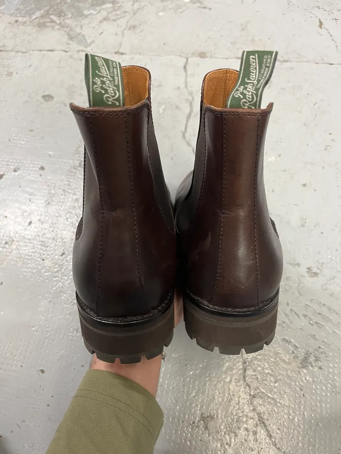 Polo Ralph Lauren Brown Minimalist Classy Leather Boots - Image 5
