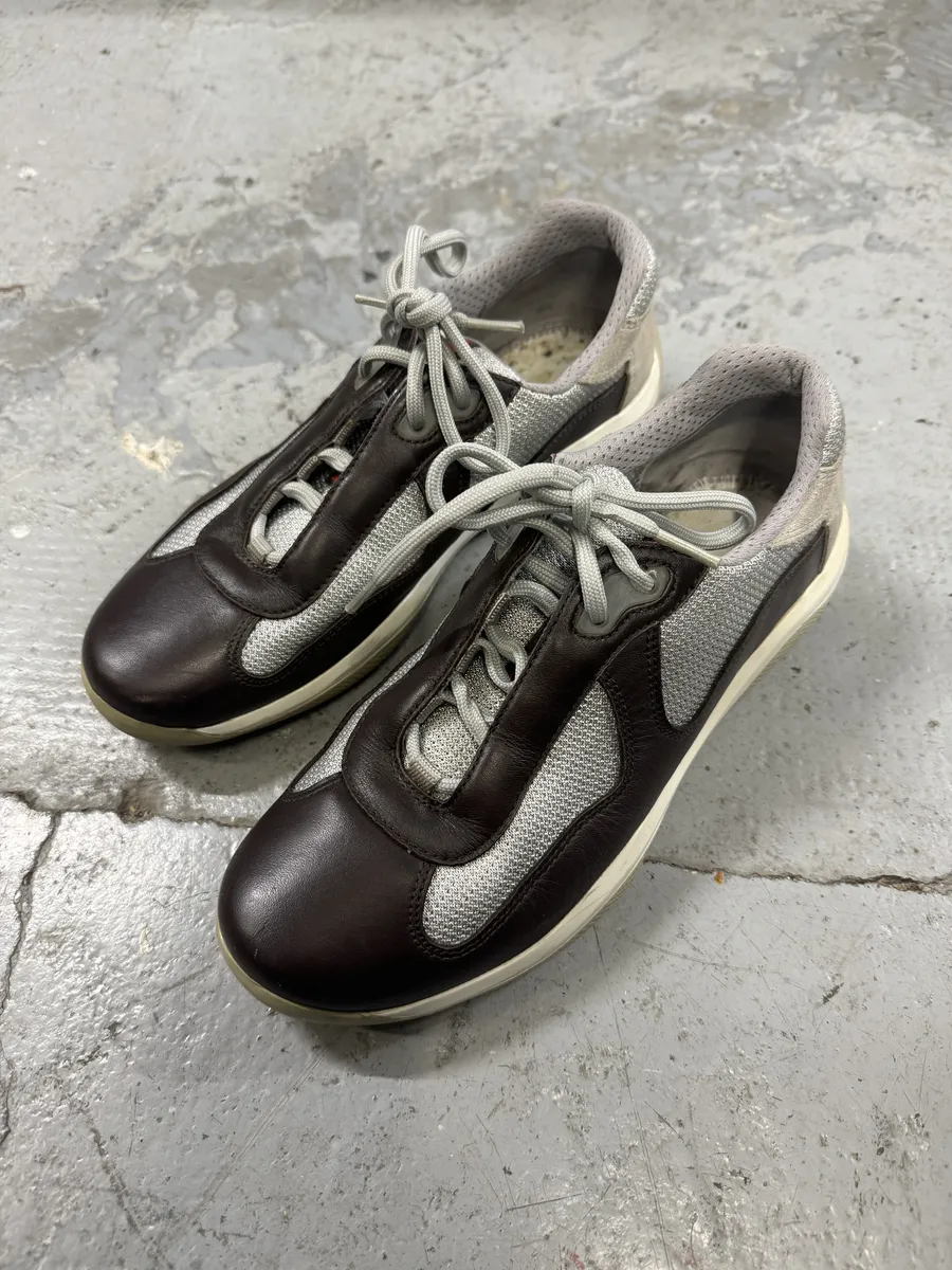 Prada America’s Cup Brown Low Sneakers - Image 3