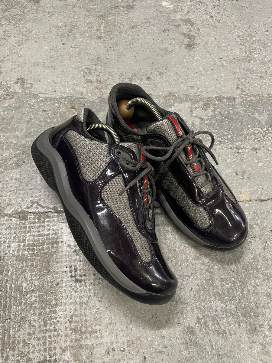 Prada Americas Cup Dark Satin Purple Shoes - Image 7