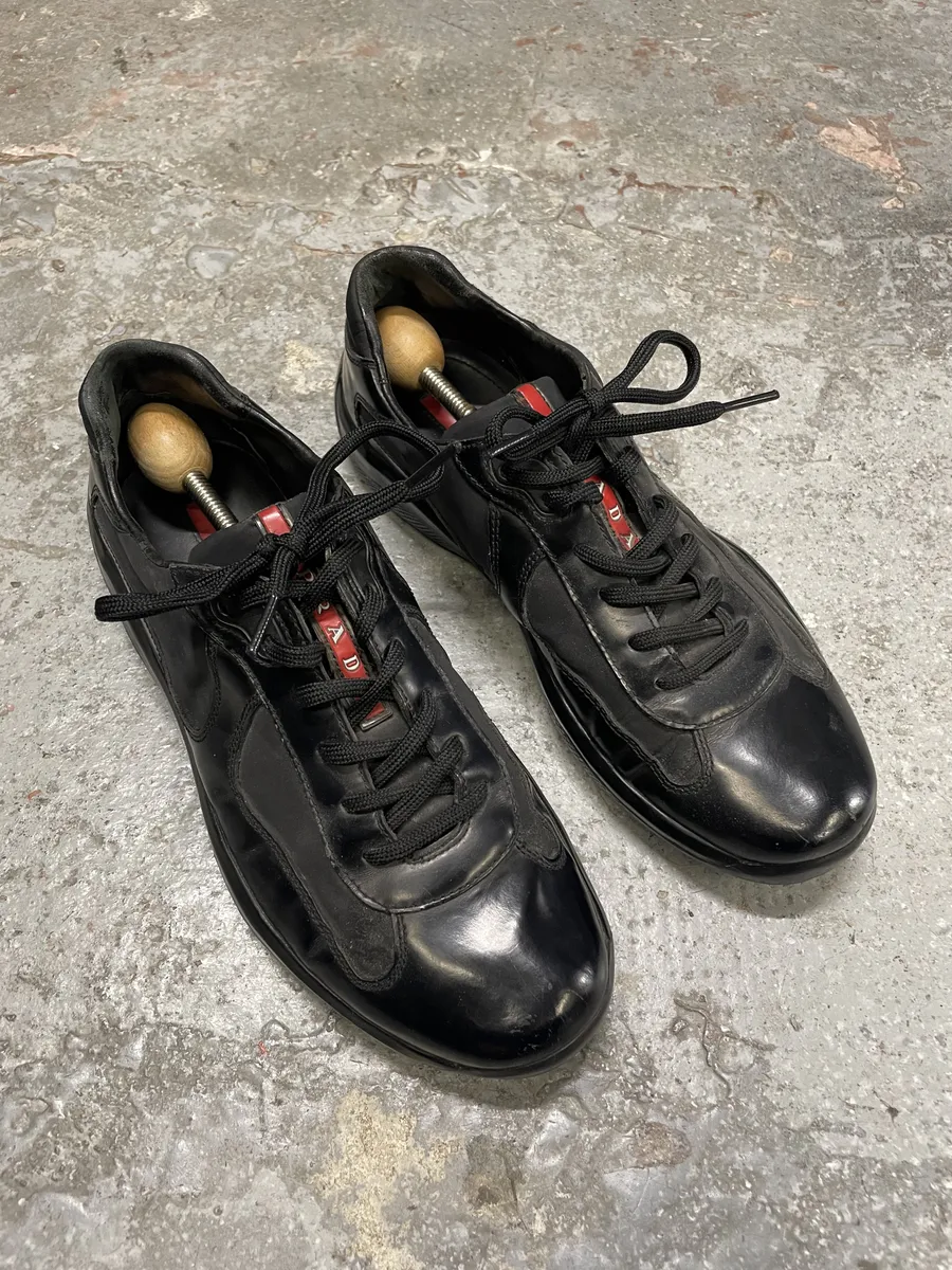 Prada America's Cup Hybrid Leather Black Shoes - Image 2