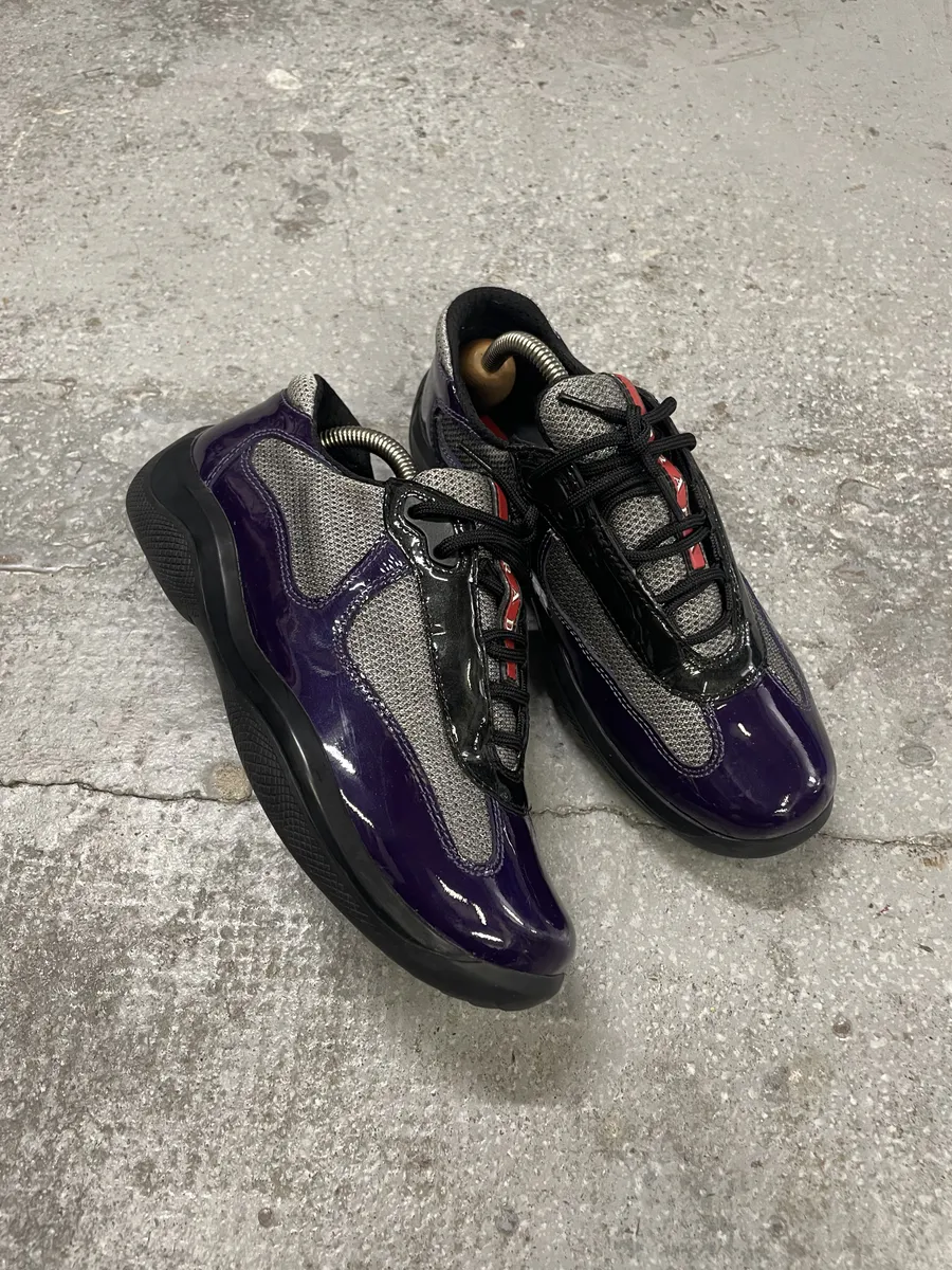 Prada Americas Cup Manhattan Neptune Purple Low Sneakers - Image 6