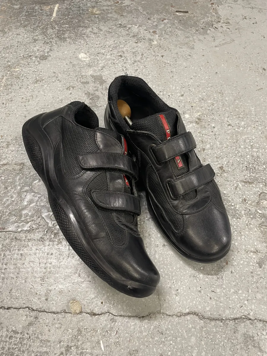 Prada America's Cup Scratch Black Leather Low Sneakers - Image 3