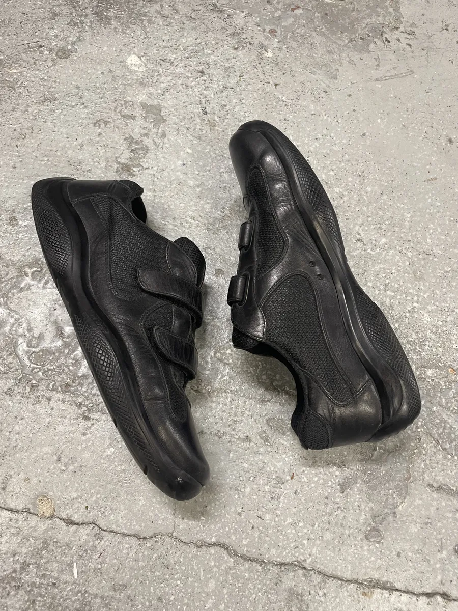 Prada America's Cup Scratch Black Leather Low Sneakers - Image 6