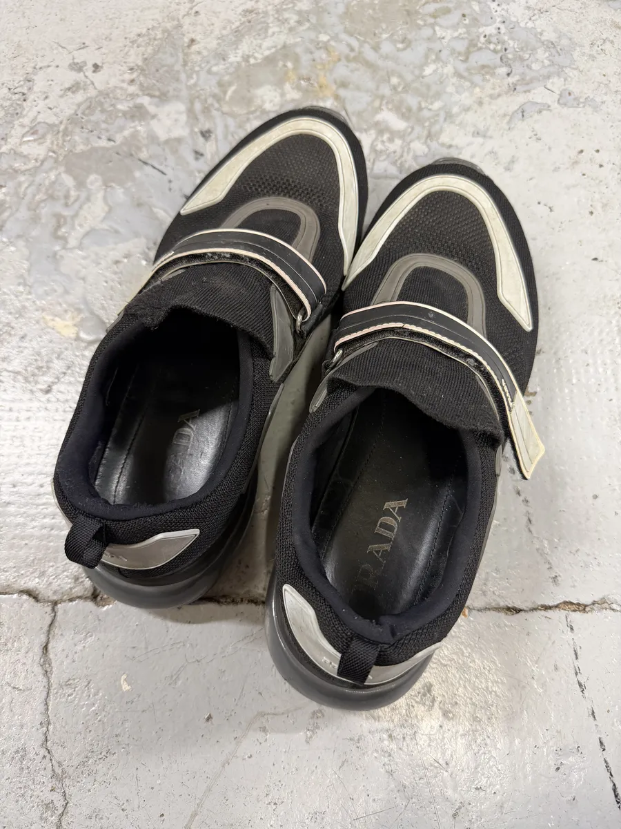 Prada Black Cloudbust Scratches Sneakers - Image 8