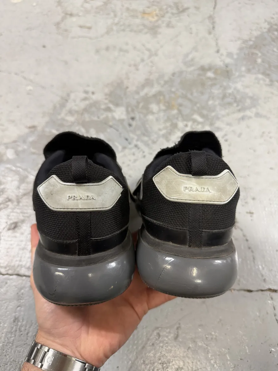Prada Black Cloudbust Scratches Sneakers - Image 9