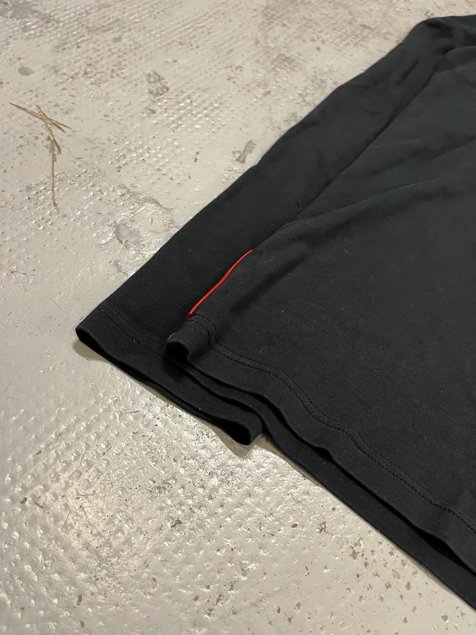 Prada Black Cotton Red Linea Rossa Tape Longsleeve Polo - Image 7