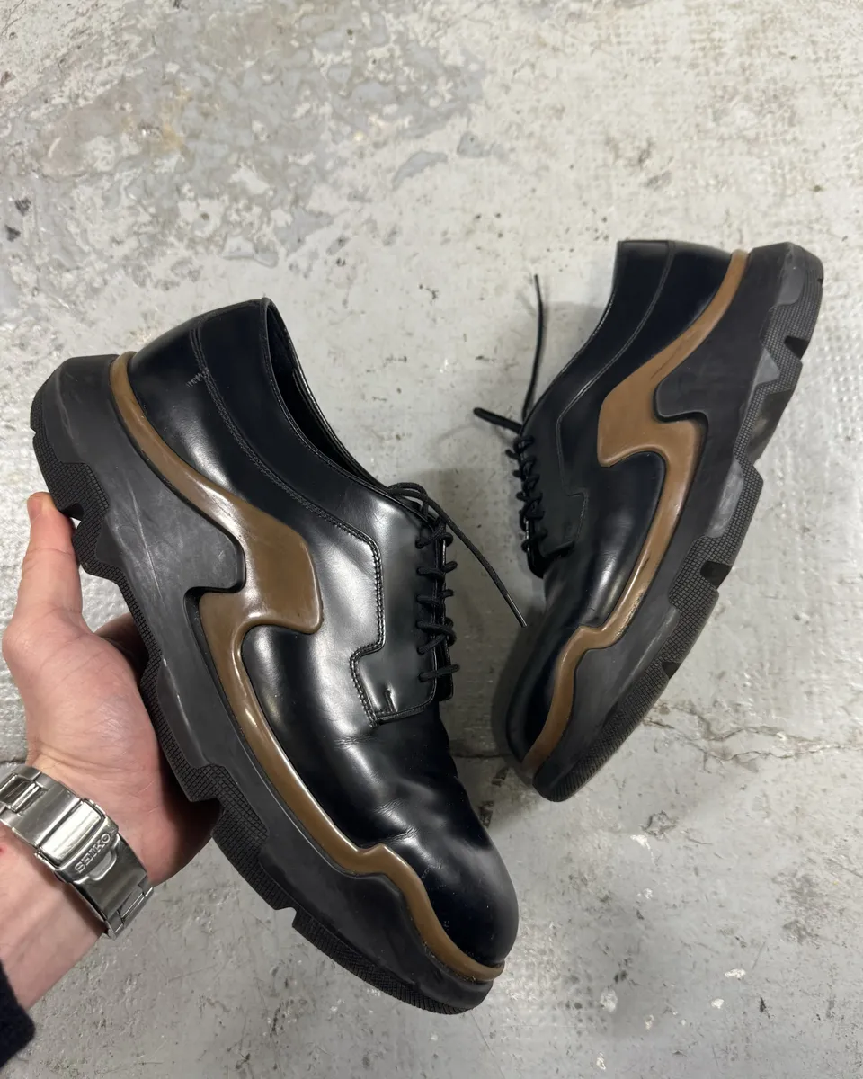 Prada Black Derby Leather Shoes