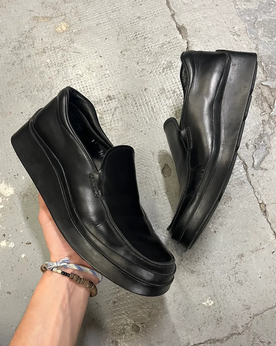 Prada Black Leather Loafers