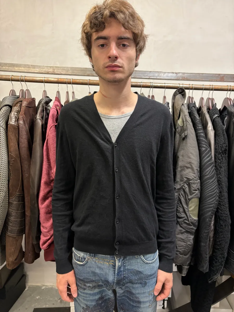 Prada Black Minimalist Cardigan Sweater - Image 2