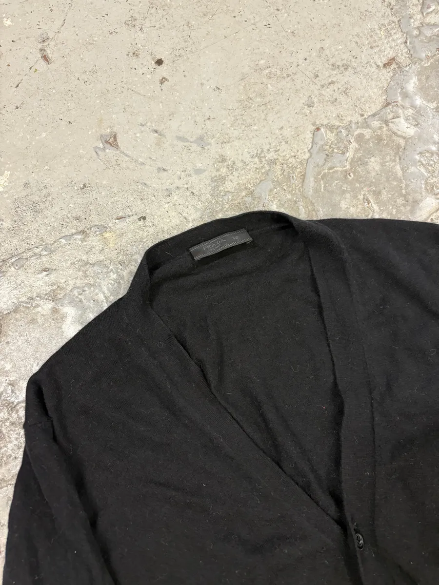 Prada Black Minimalist Cardigan Sweater - Image 8
