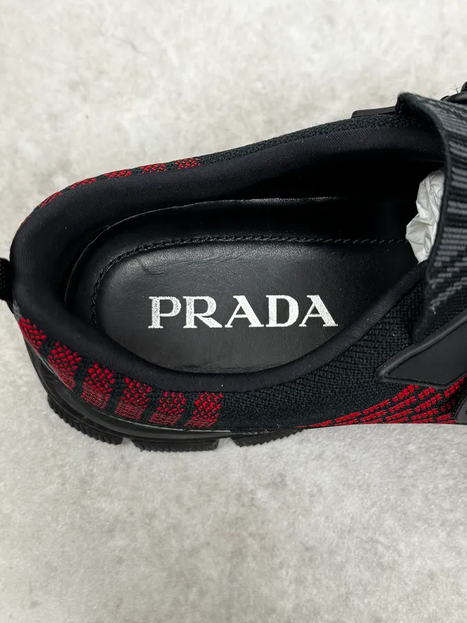 Prada Black & Red Socks Sneakers - Image 7