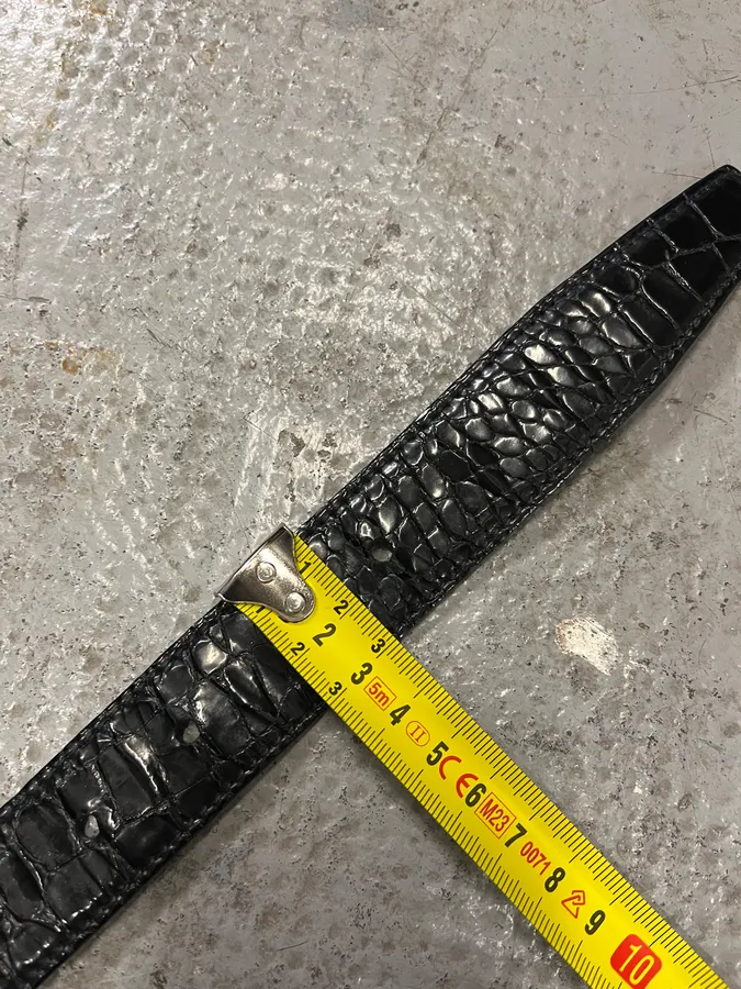 Prada Black Snake Effect Leather Belt - Image 11