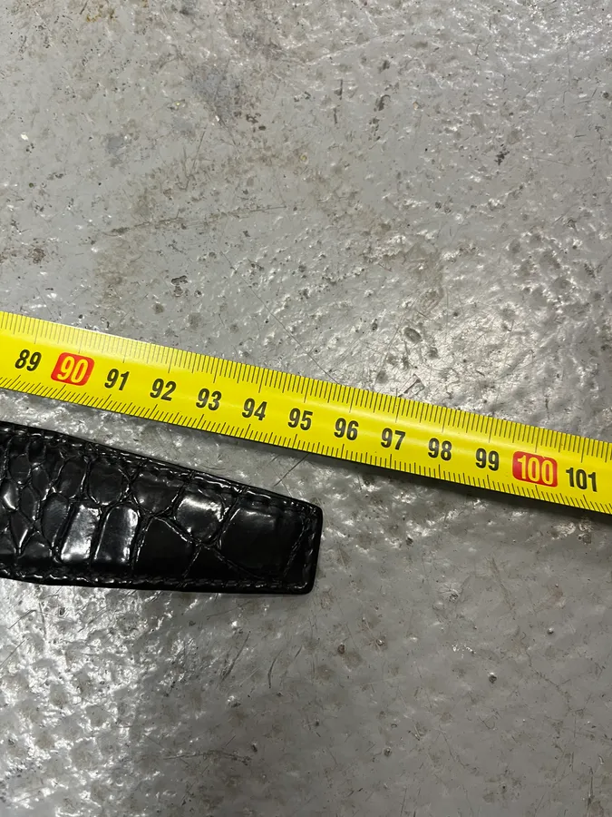 Prada Black Snake Effect Leather Belt - Image 12